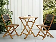 Bistro Set CONIOLO Acacia Wood Brown/ Black_1184088