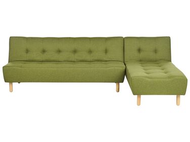 Canapé d'angle à gauche 4 places en tissu vert ALSTEN