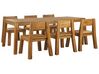 Ensemble de jardin table et 6 chaises en bois acacia clair LIVORNO_796741
