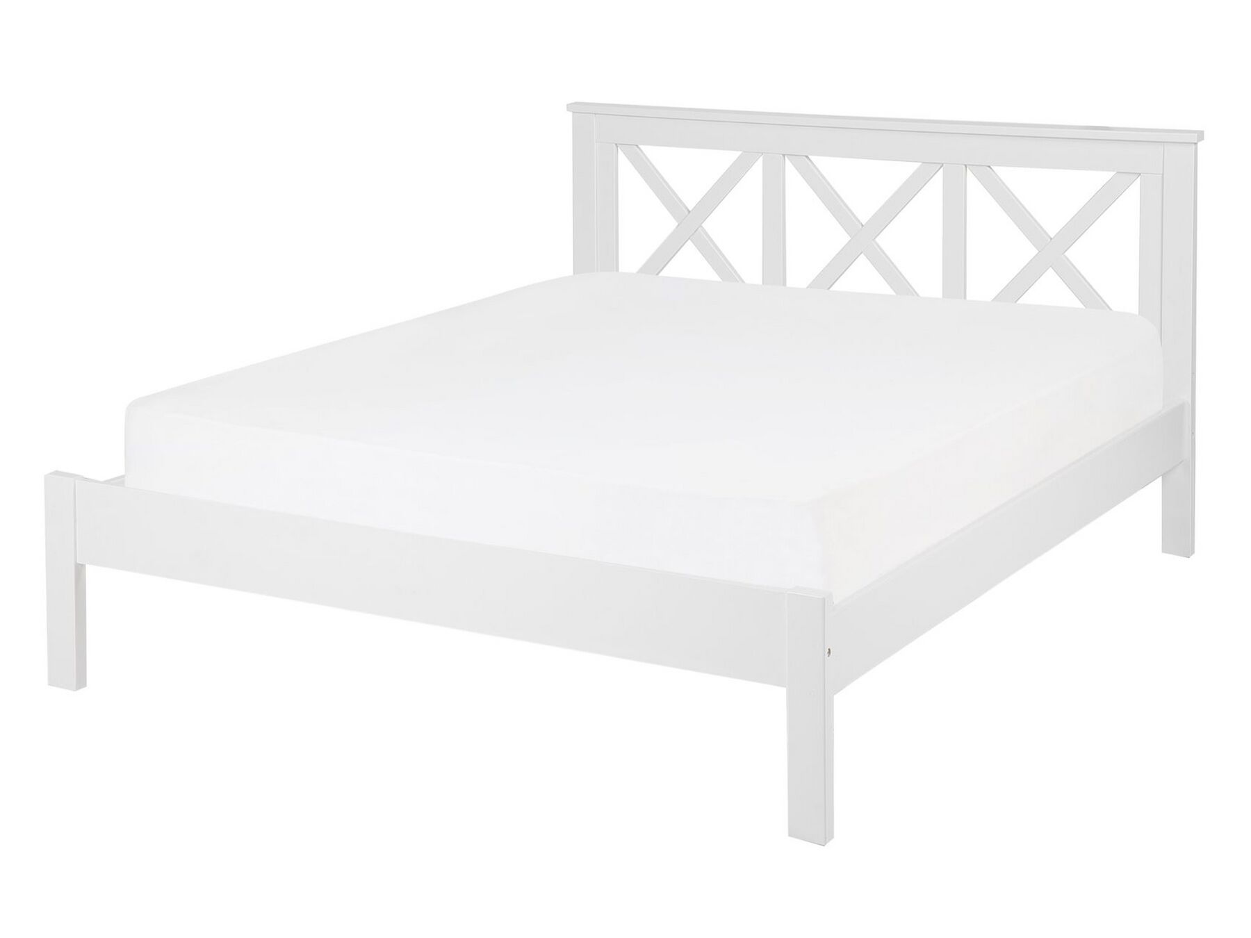 Drevená posteľ 140 x 200 cm biela TANNAY_802315