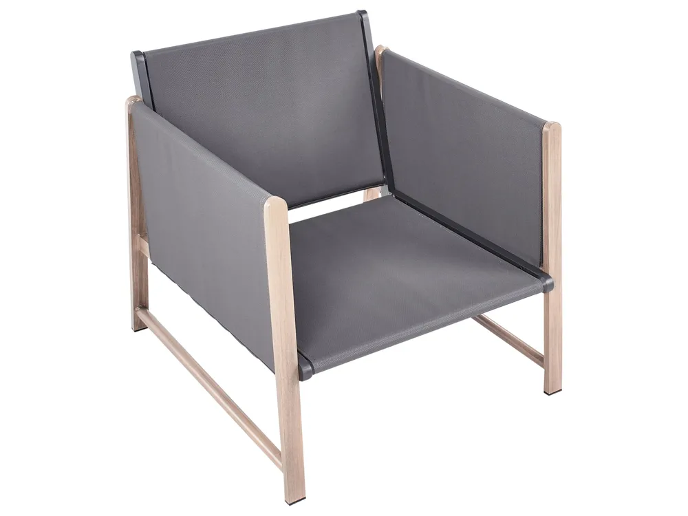Garden Lounge Set with Table and Ottoman 5 Seater NOLA Metal Grey_998373