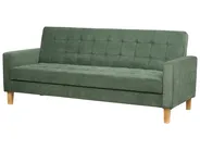 Sofa Bed 3 Seater VEHKOO Fabric Dark Green_914632