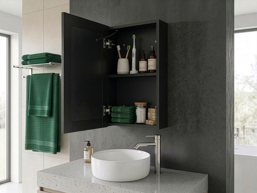 Armoire de toilette murale LED CAMERON 40 cm 60 cm Noir