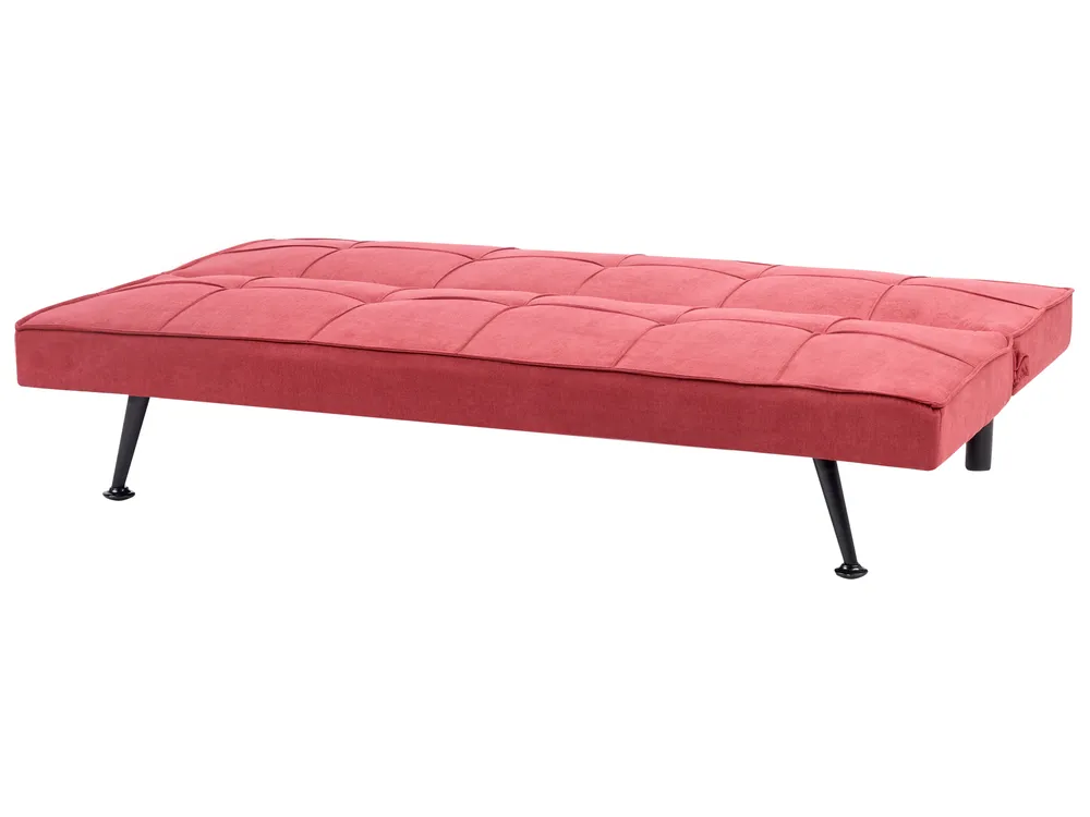 Sofa Bed 3 Seater HASLE Fabric Red_952023