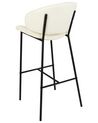 Sada 2 čalouněných barových židlí krémová KIANA_908109