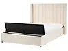 Bed with Storage Bench NOYERS Velvet Off-White 140 x 200 cm (EU Double)