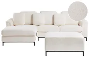 Corner Sofa 5 Seater OSLO with Ottoman Boucle White Right Hand_946723