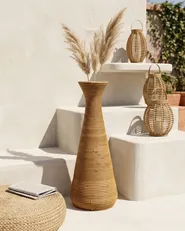 Wazon dekoracyjny NIDRI 70 cm Rattan Naturalny_1061985