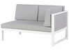 Lounge Set Aluminium weiß 6-Sitzer linksseitig Auflagen grau CASTELLA_554865