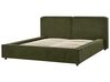 Lit double 160 x 200 cm en bouclé vert LINARDS_930524