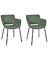 Set of 2 Dining Chairs AXTEL Fabric Green