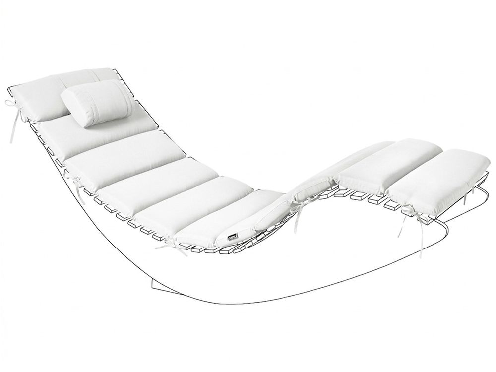 Cuscino per sdraio BRESCIA PREMIUM 180 x 60 cm Bianco sporco
