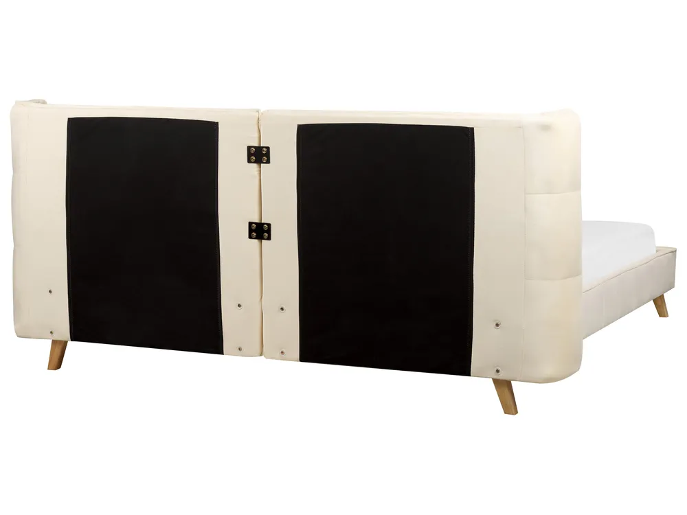 Bed Velvet SENLIS 180 x 200 cm (EU Super King) Beige_919006