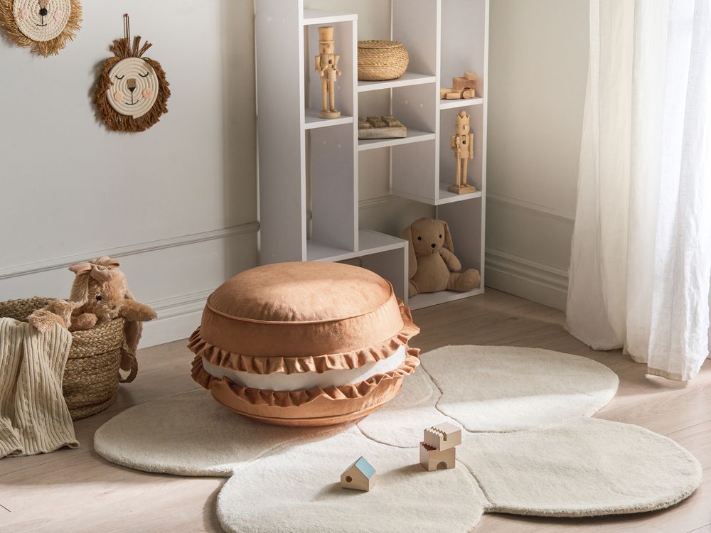 Kids Pouffe MAROT Velvet Brown