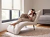 Chaise Longue QUILLY Corduroy Off-White