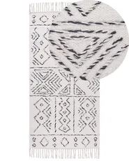 Tappeto ALKENT Bianco 80 x 150 cm Lana_852504