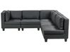 Modular Corner Sofa 5 Seater UNSTAD Faux Leather Black Left Hand