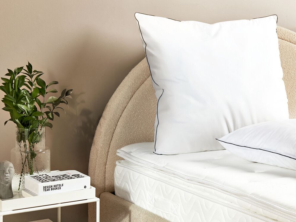 Bed Pillow PELISTER Low 80 x 80 cm Microfibre White