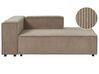 Chaise longue corduroy bruin linkszijdig APRICA_903929