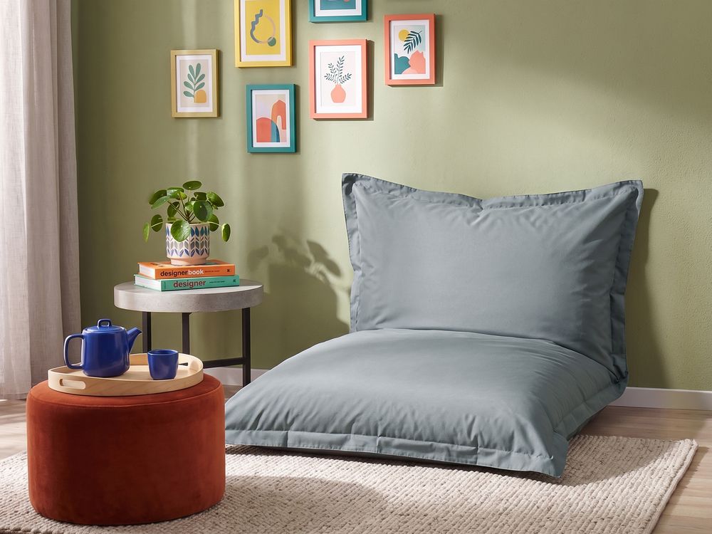 Pouf poire 300 L FUZZY 140 cm 180 cm Gris clair