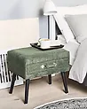 Mesita de noche 1 cajón EUROSTAR Pana Verde oscuro