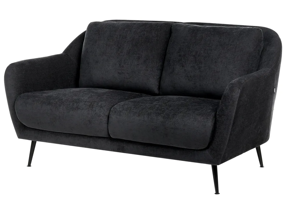 Living Room Set 3 Seater EIBY Chenille Black_1004396