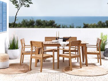 6 Seater Acacia Wood Garden Dining Set FORNELLI