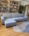 Left Hand Fabric Corner Sofa Bed Light Grey ROMEDAL_900976