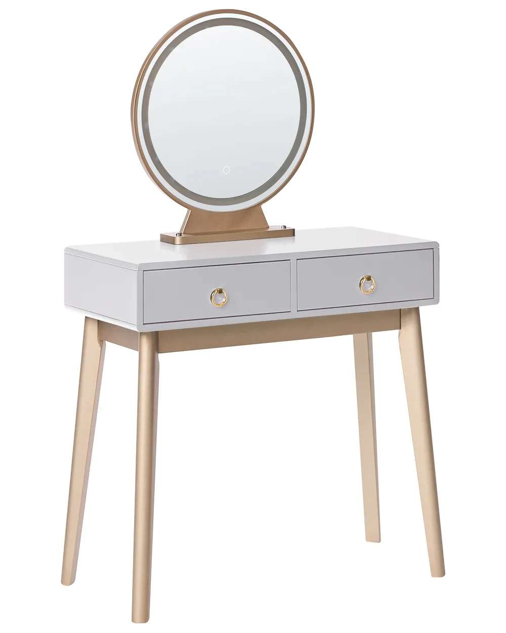 Dressing Table with Mirror and Stool FEDRY LED Grey_1107854