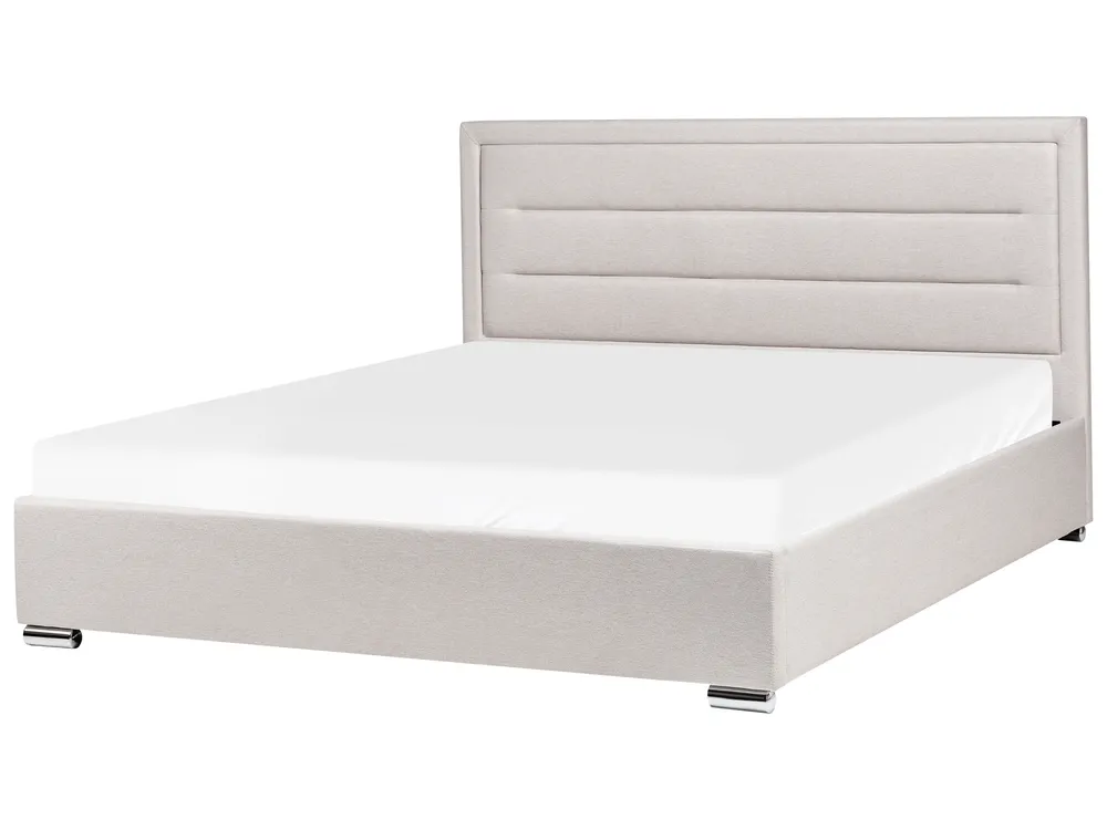 Ottoman Bed ROUEN Fabric Light Beige 180 x 200 cm (EU Super King)_996780