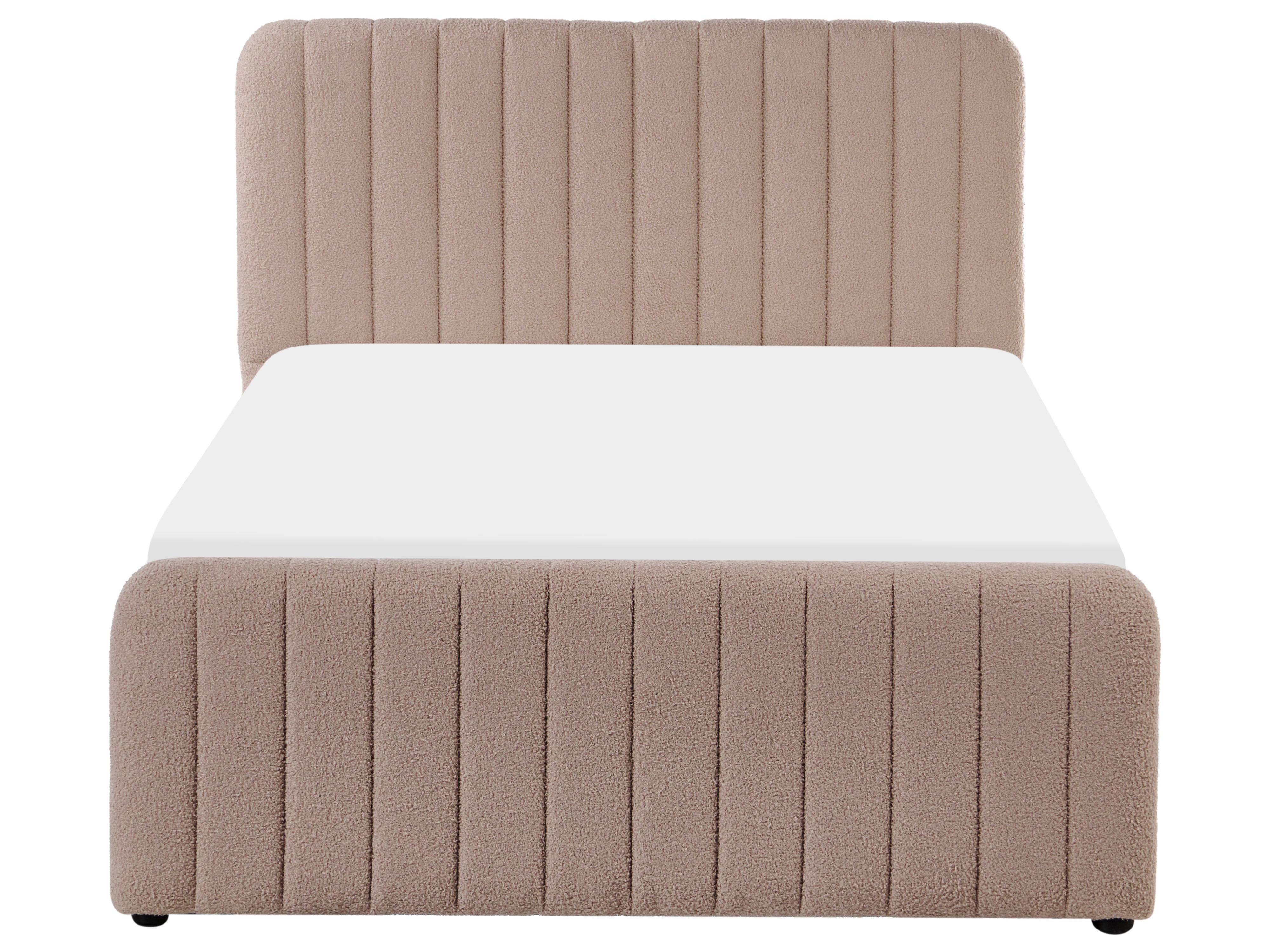 Ottoman Bed LUNAN Boucle Taupe 120 x 200 cm (EU Small Double)_1048510