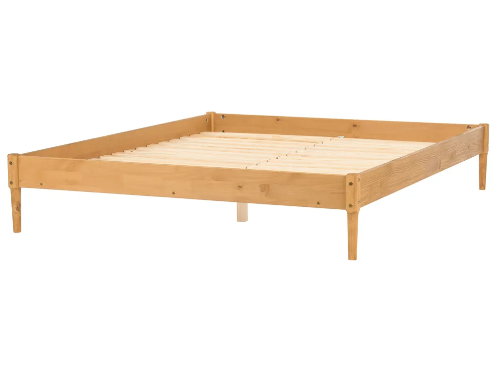 Bed without Headboard Pine Wood VEYRAC 180 x 200 cm (EU Super King) Light Brown_1118796