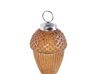 Set of 6 Glass Acorn Baubles Gold AMBRE_899332