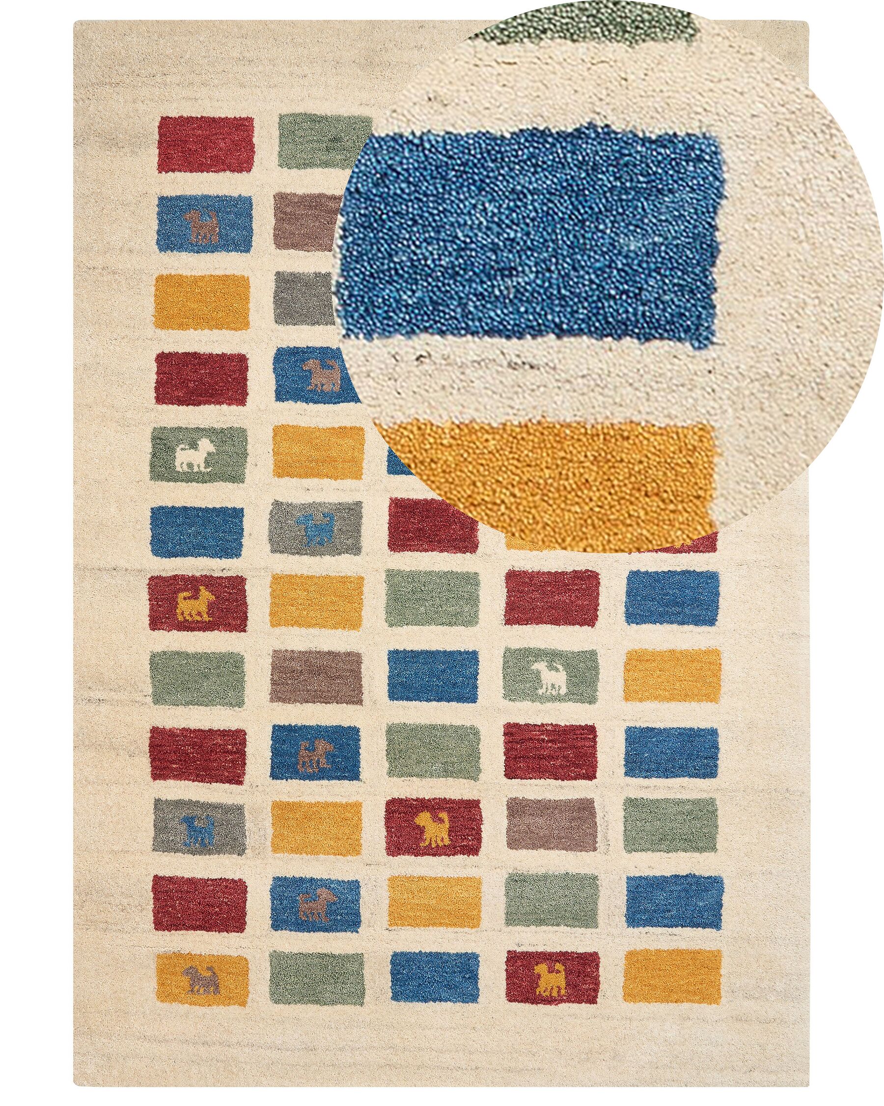 Wool Gabbeh Area Rug 160 x 230 cm Multicolour MURATLI_855843