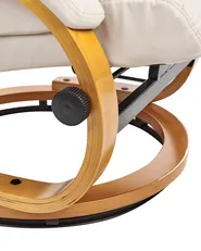 Poltrona massaggiante FORCE con poggiapiedi Pelle sintetica Beige chiaro_965032