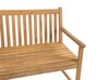 Acacia Wood Garden Bench 160 cm with Blue Stripes Cushion VIVARA_776046