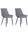 Lot de 2 chaises en cuir PU gris MELROSE II_716666