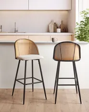 Set of 2 Bar Chairs CORNELL Metal Black_951904
