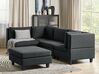 4 Seater Right Hand Modular Fabric Corner Sofa with Ottoman Black UNSTAD_924744