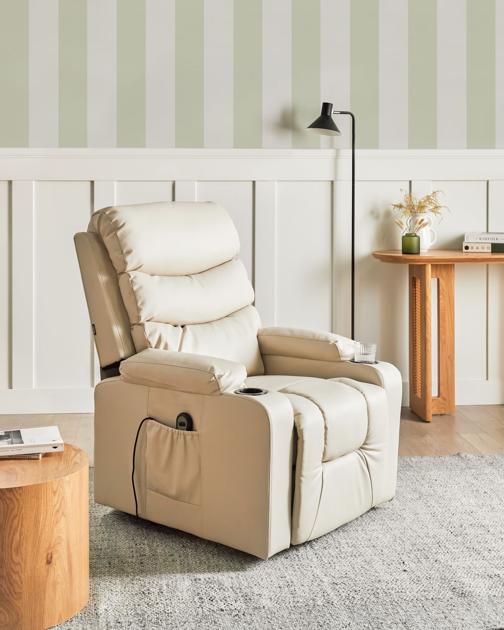 Sillón reclinable eléctrico ETER Piel sintética Beige