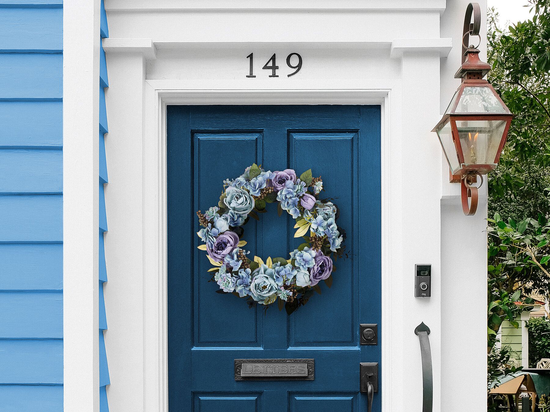 Decorative Wreath ø 50 cm Blue GALDAR_798287