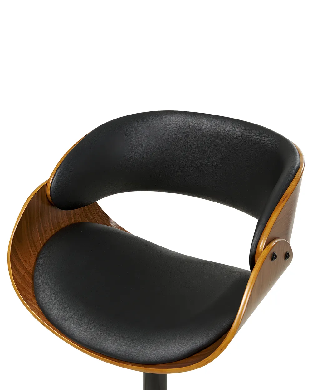 Set of 2 Bar Chairs BAKU II Swivel Faux Leather Black_953015
