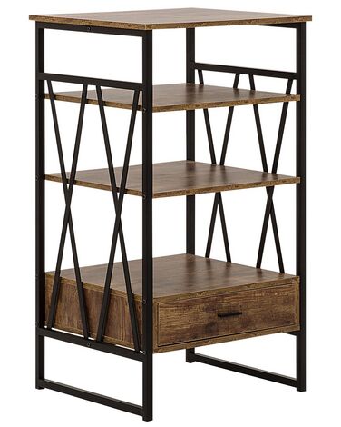 3 Tier Bookshelf Dark Wood KEENE