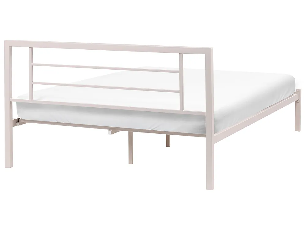 Łóżko Metal CUSSET 140 x 200 cm Jasnobeżowy_1162074
