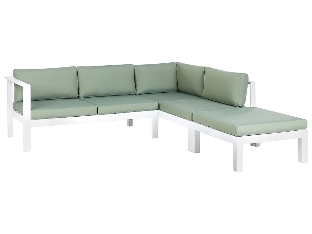 Set di divani angolari da giardino 5 posti MESSINA Metallo Verde Lato Sinistro_929578