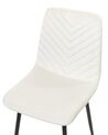 Lot de 4 chaises en velours blanc cassé HAVRE_929287