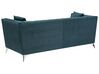 3-Sitzer Sofa Samtstoff blau-grün GAULA_706328