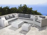 Garden Lounge Set with Table 8 Seater XXL Modular PE Rattan White Right Hand_66114
