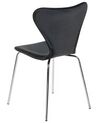 Conjunto de 2 cadeiras de jantar em veludo preto e prateado BOONVILLE_862146