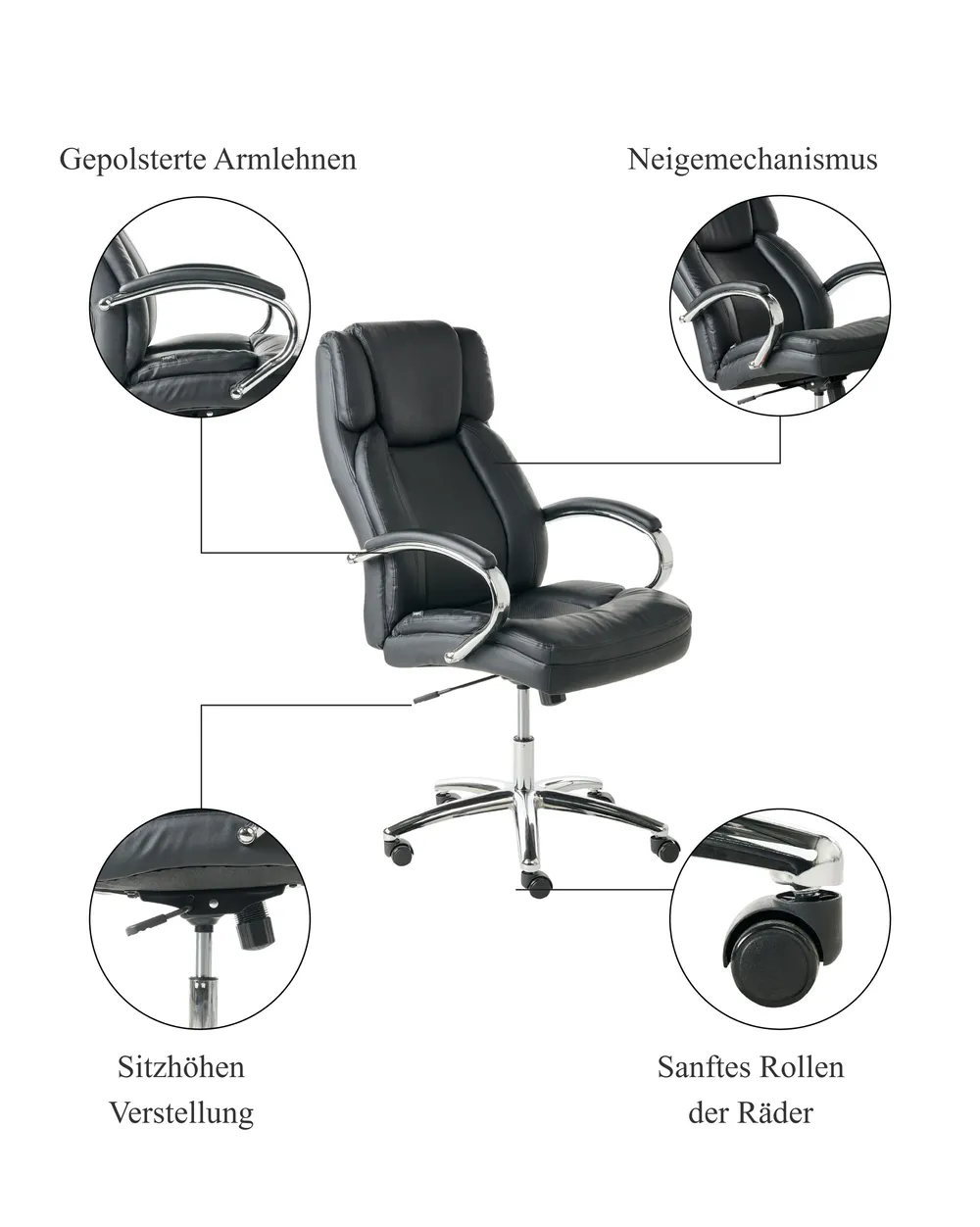 Chefsessel HONOR Kunstleder Schwarz_995371